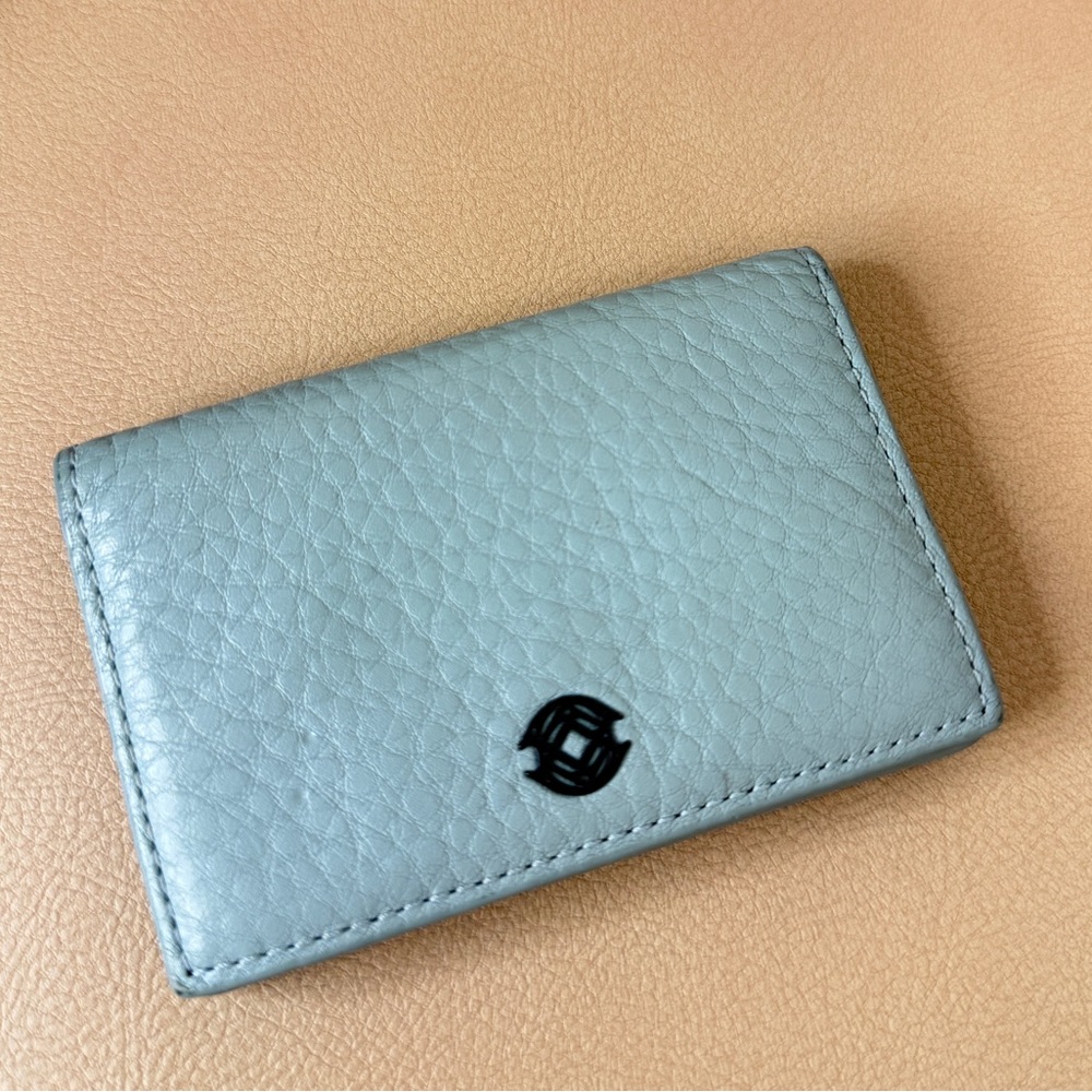 Dagne Dover Pebbled Card Wallet in Light Blue